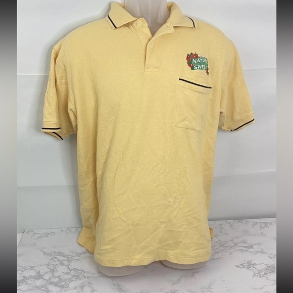 Van Heusen Other - Van Heusen NATURE SWEET Company Polo Mens M Yellow Short Sleeve Shirt C​​​